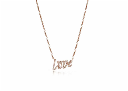 Rose Gold Plated Love Pendant with CZ Studded